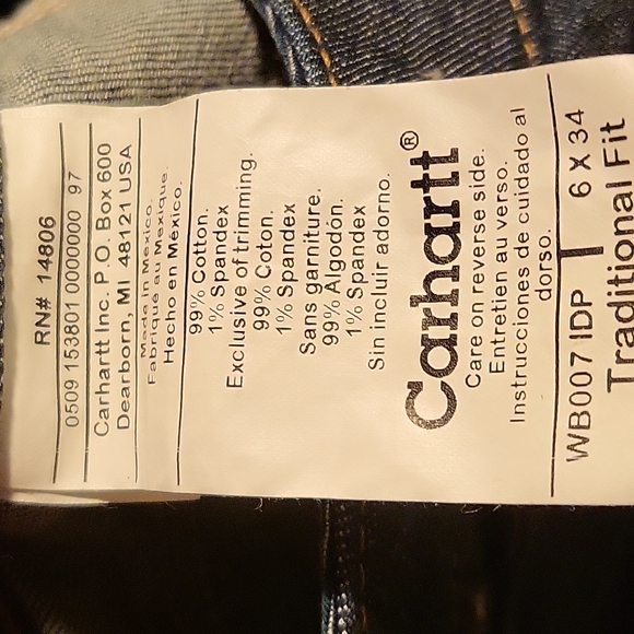Carrhart jeans traditional fit dark blue - Picture 2 of 2